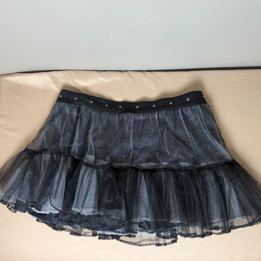 Tripp NYC Vintage Y2K Black Gray Tulle Tutu Skirt Goth Punk Mall Goth 2X